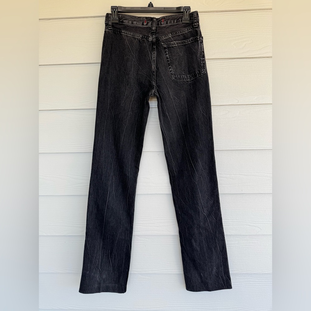 ZARA Black Washed Bootcut Jeans Women Size 4 EU 36 High Rise 100% Cotton - Picture 6 of 9